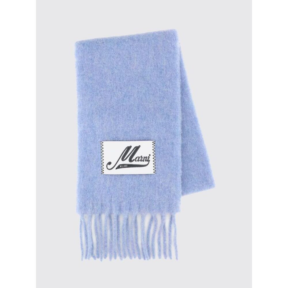 Marni Logo-Patch Fringed Alpaca Wool-Blend Scarf In A Colour-Block Design
